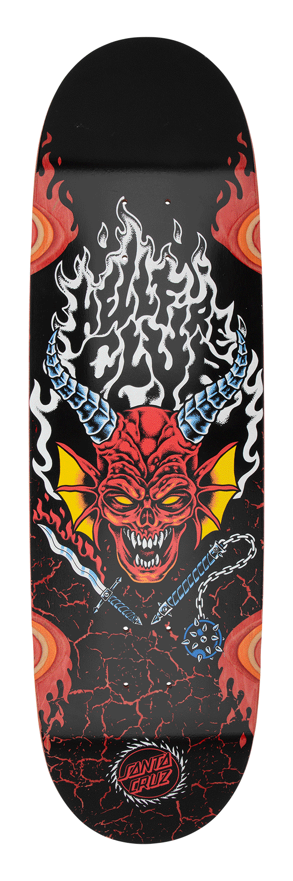 9in Stranger Things Hellfire Club Flames Skateboard Deck